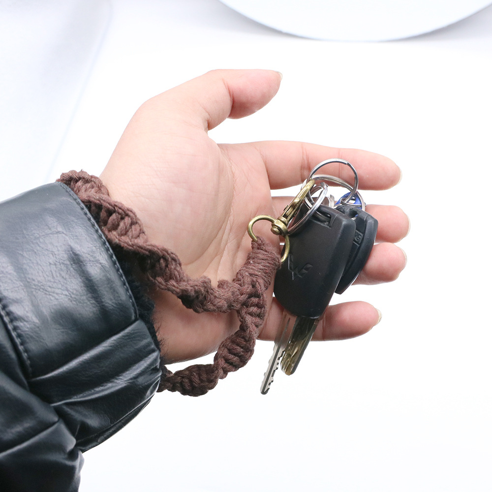 Solid Color, Twist Pattern Fashion Solid Color Twist Cotton Rope Unisex Bag Pendant Keychain 1 Piece
