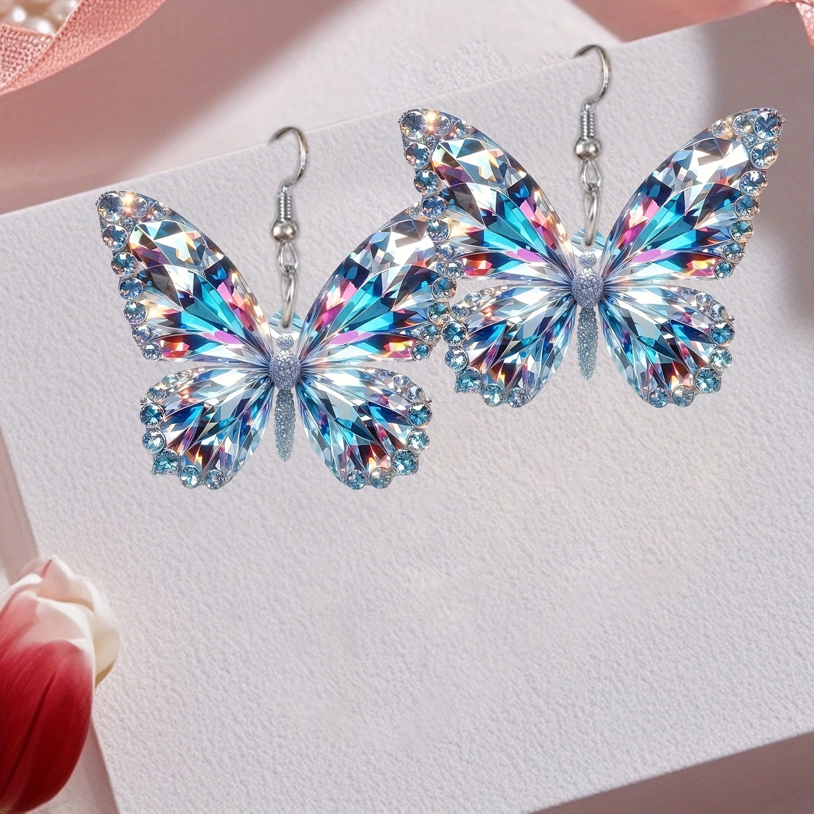 Shiny acrylic elegant retro design earrings