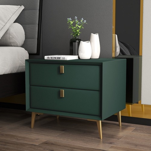 Bedside table all solid wood leather technology cloth simple modern wide and narrow mini small apartment economical bedside storage cabinet