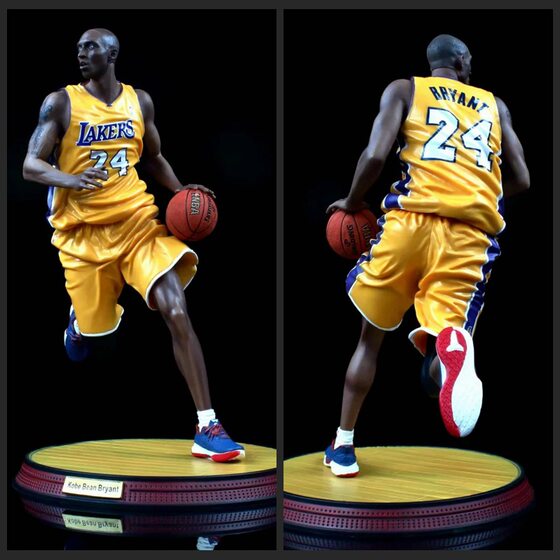 Basketball Star NBA Kobe 1/6 Real-life Head Carving Black Mamba Manzhilin GK Scene Boxed Hand-held