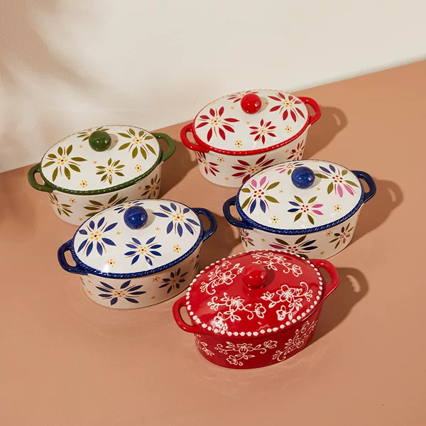 Ceramic household hand-painted tableware small Bowl dipping material Japanese underglaze color stew Cup