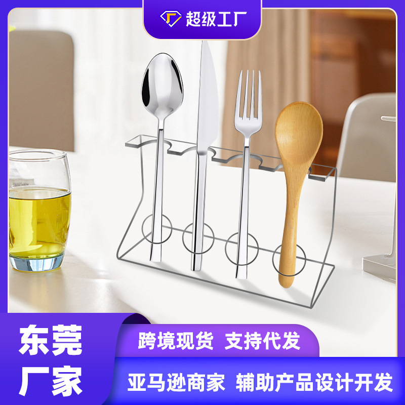 Transparent acrylic knife and fork display stand exhibition tableware display stand spoon base free shipping