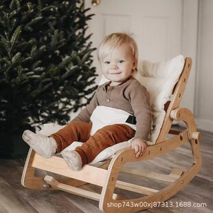 Cross-border Household Wooden Baby Rocking Chair to Coax Baby Sleeping Artifact Soothing Chair Newborn Adjustable Cradle Chair