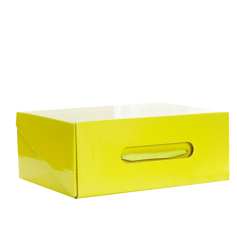 En stock bebé niños caja de zapatos portátil caja de almacenamiento de cartón plegable de papel Kraft caja dura al por mayor caja de color caja de embalaje