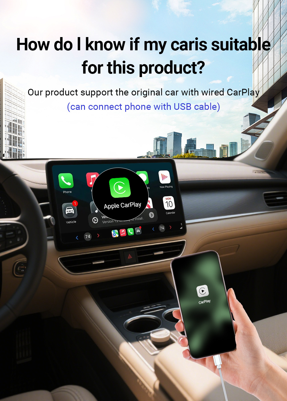 Xuda Wireless Carplay Is Suitable for Huawei Hicar Android System 4-in-1 Android Auto Adapter