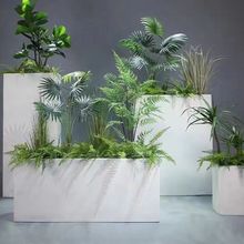 不锈钢花箱镀锌铁铁艺花盆花池庭院阳台花槽户外长方形花坛供应链