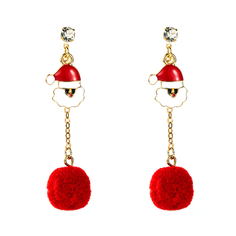 Los Pendientes Colgantes Del Alce Del Pingüino De La Bola Del Pelo De Santa De La Serie De La Navidad Venden Al Por Mayor Nihaojewelry display picture 8