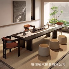 宋代美学实木大板茶桌办公室泡茶台简约创意家用客厅2025新款高端