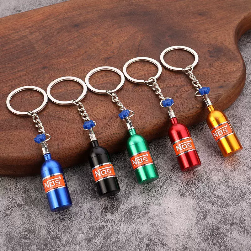 改装汽车钥匙扣 改装汽车仿真nos氮气瓶钥匙扣 NOS装饰气瓶钥匙扣