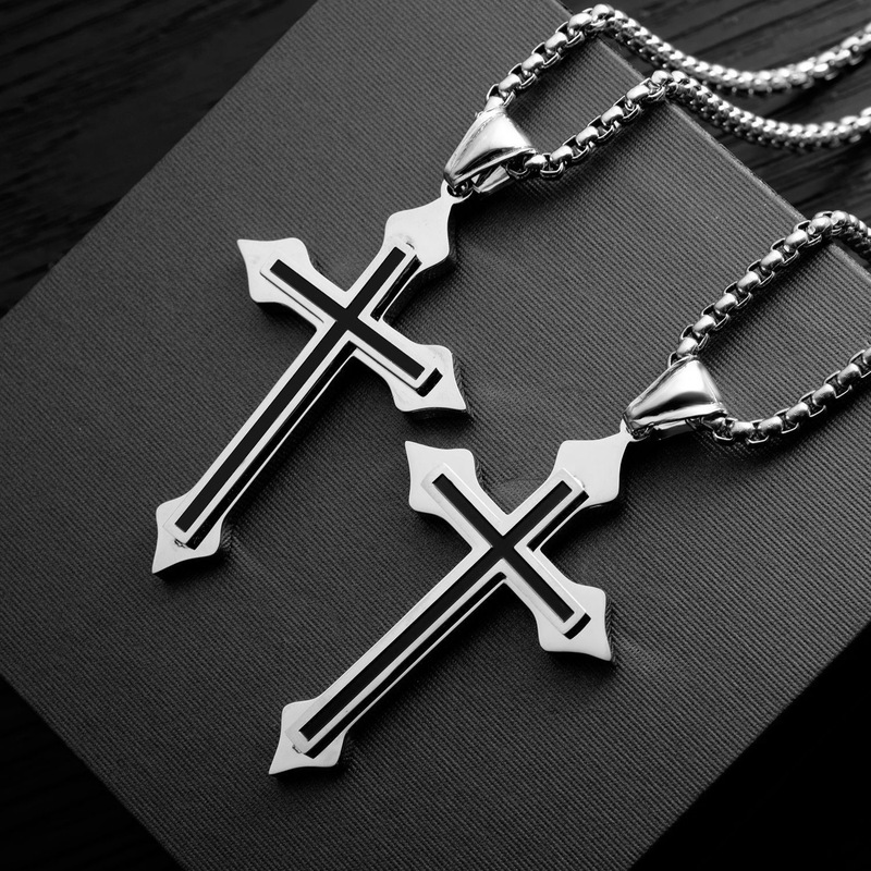 Cross-Border Hip-Hop Necklace Jewelry for Men, Popular Street Style Cross Pendant, Personalized Alloy Pendant, Sweater Chain Wholesale Cross-Border Hip-Hop Necklace Jewelry for Men, Popular Street Style Cross Pendant, Personalized Alloy Pendant, Sweater Chain Wholesale
