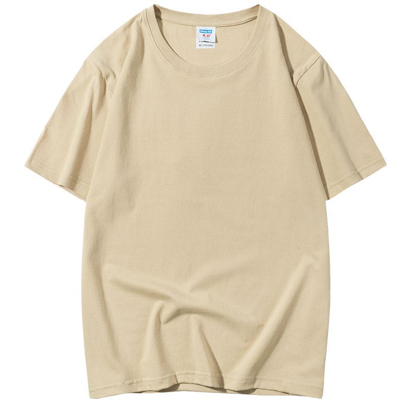 Fashionable cotton base solid color T-shirt for leisure