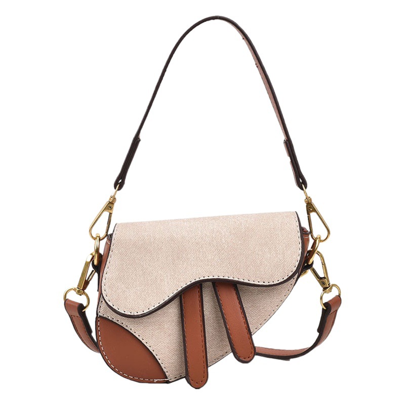 Bolso infantil de moda para otoño e invierno 2025, bolso bandolera retro mini para niñas, con diseño de bloques de color.