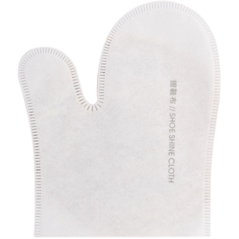 Одноразовая гостиничная ткань для чистки обуви Ткань Spunlace Нетканая бумага для чистки обуви в форме руки Хлопковая ткань для чистки обуви для внешней торговли