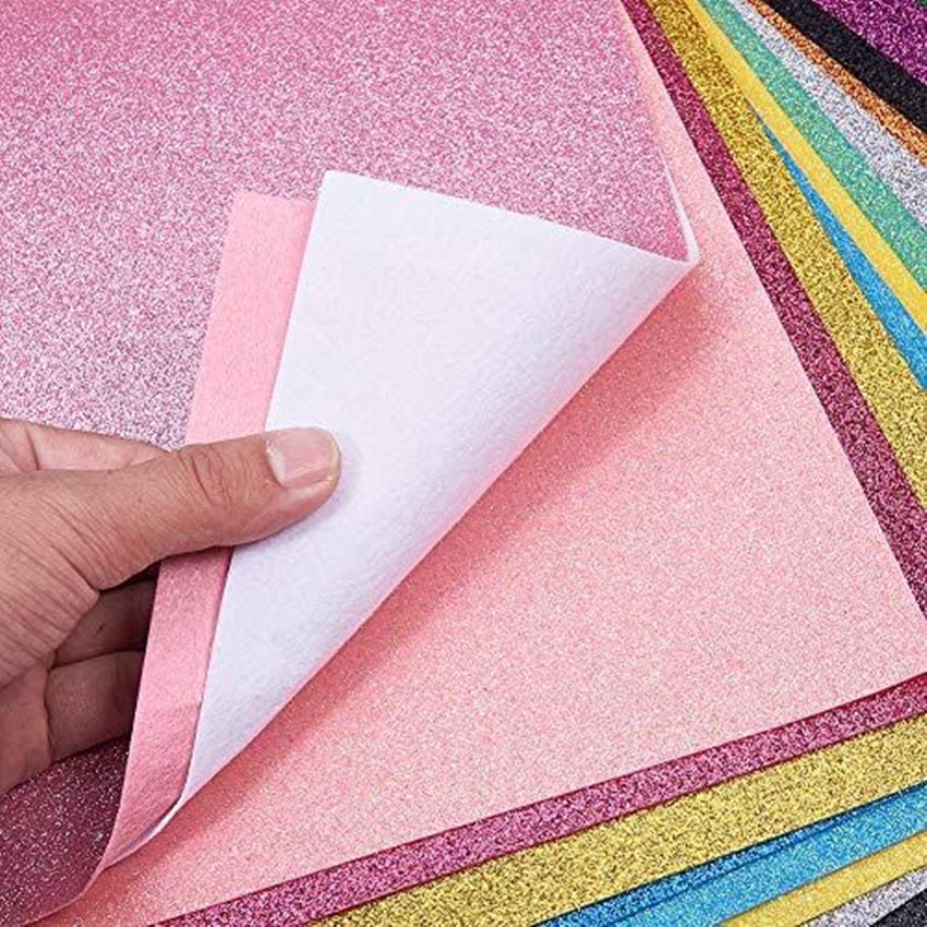 工厂直销格利特毛毡布金色银色彩色闪粉不织布A4大小无纺布