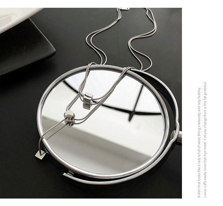 Simple Style Geometric Titanium Steel Polishing Layered Necklaces 1 Piece