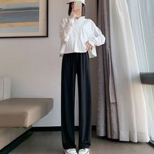 190克不透冰丝阔腿裤女夏高腰显瘦高垂感防蚊裤薄休闲直筒防晒裤