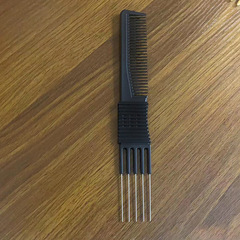 美發梳子高低齒蓬鬆打毛梳五針梳理髮梳造型梳髮型師專用黑色