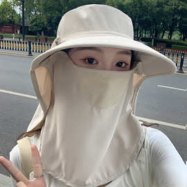 全方位帽透气遮脸面罩护颈一体太阳帽防紫外线户外遮阳帽女夏