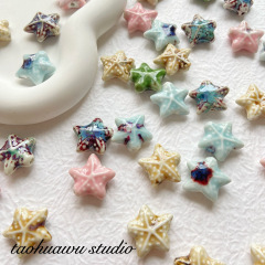 高温花釉陶磁器海星数珠diy手作り窯流行アクセサリー材料携帯チェーンアクセサリー材料