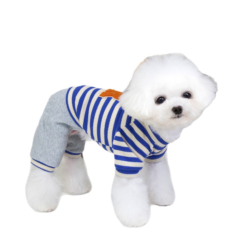 宠物衣服狗狗衣服宠物服装猫咪秋冬加厚宠物四腿卫衣条纹休闲四腿|undefined