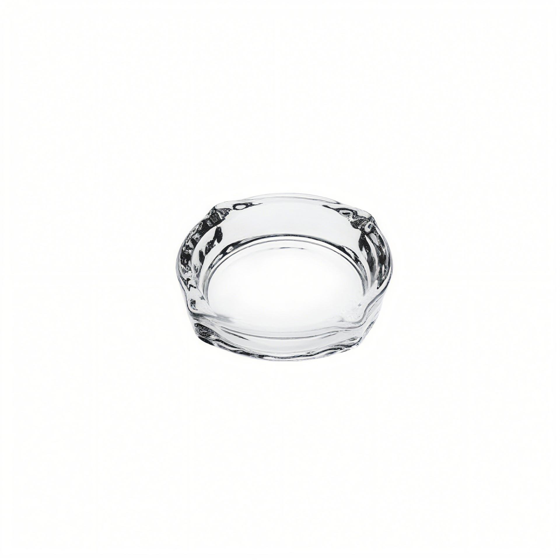 Cenicero de vidrio al por mayor en stock cenicero redondo habitaciones de hotel clubes oficinas de sala de conferencias con adornos impresos LOGO