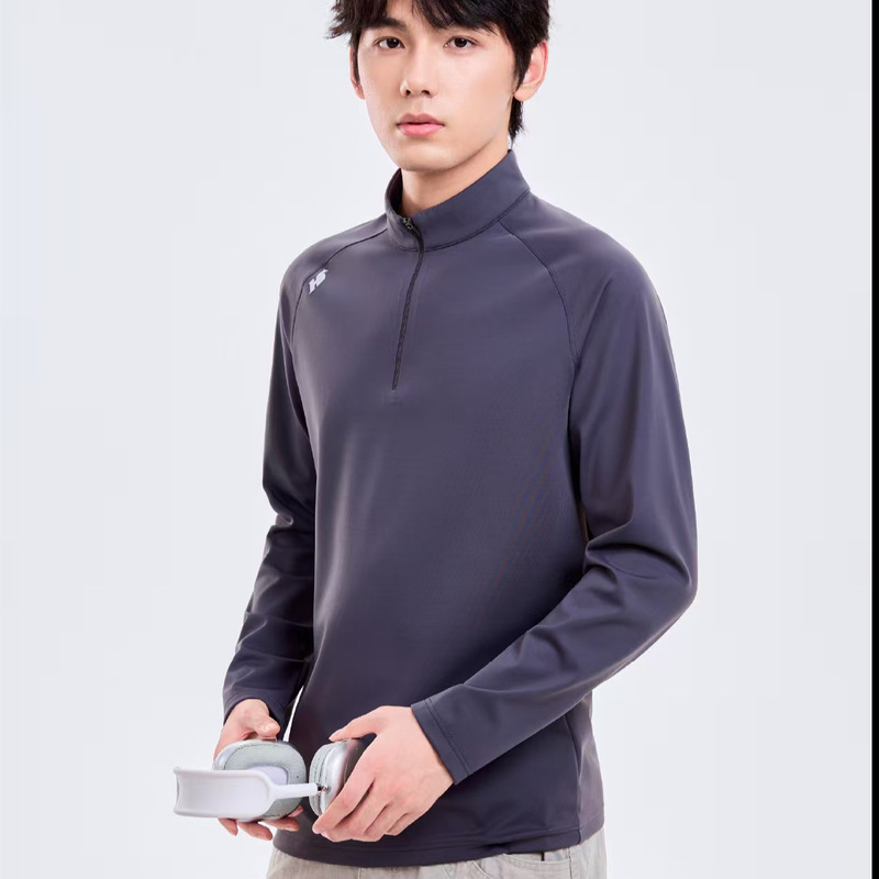 秋冬男士加绒加厚半拉链长袖抓绒衣户外运动卫衣男女同款一件代发|undefined