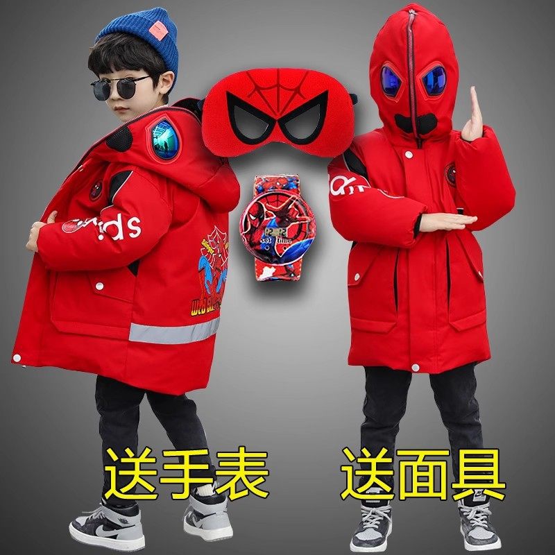 男童奥特曼棉衣2025新款蜘蛛侠羽绒棉服儿童男孩加厚外套冬季衣服