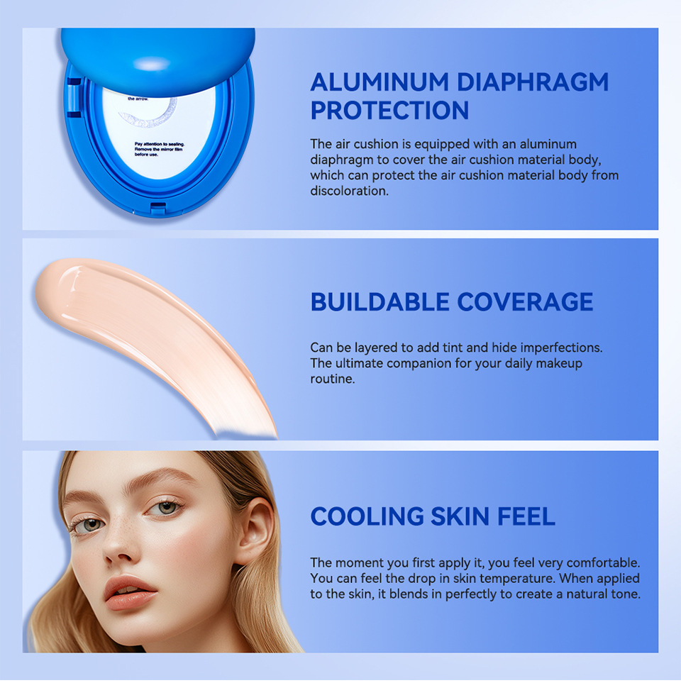 lakerain Blue Cushion Foundation Semi-matte Cushion Foundation Liquid Specification drawing