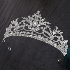 Bride's Crown European and American Baroque Queen Crown Birthday Party Headband Water Diamond Hair Accessory for Dress and Wedding Headwear