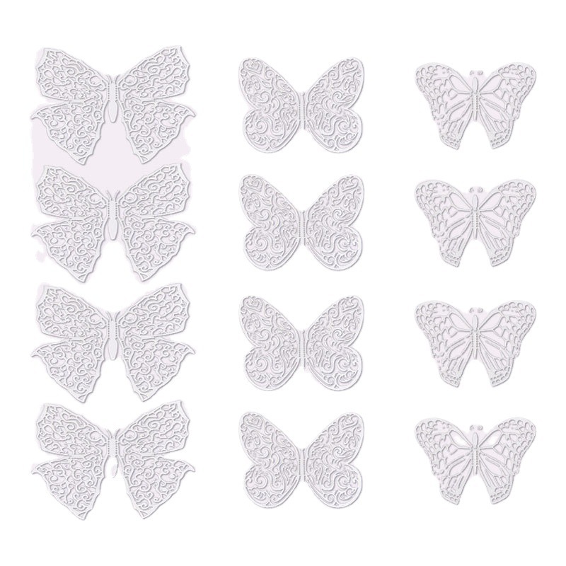 Manufacturer Wholesale 3D Stereo Home Background Wallpaper Metal Texture Hollow Gold Butterfly Decorative Wall Stickers_voghion.com