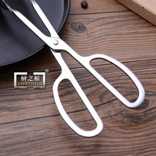 Creative European stainless steel bread tongs, salad tongs, scissors, salad tongs, food tongs, kimchi roasted pork tongs
