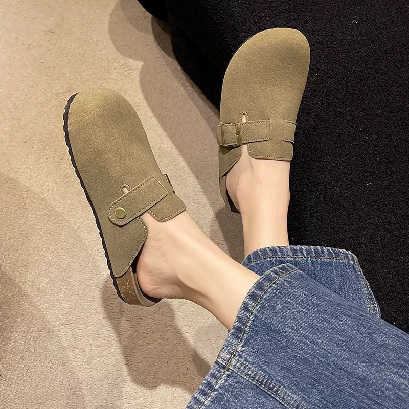 «Коллекция 1754 человека» Босоножки Birkenstock, полупантолеты для женщин, 2024 летняя новинка, ленивый шлепок на плоской подошве