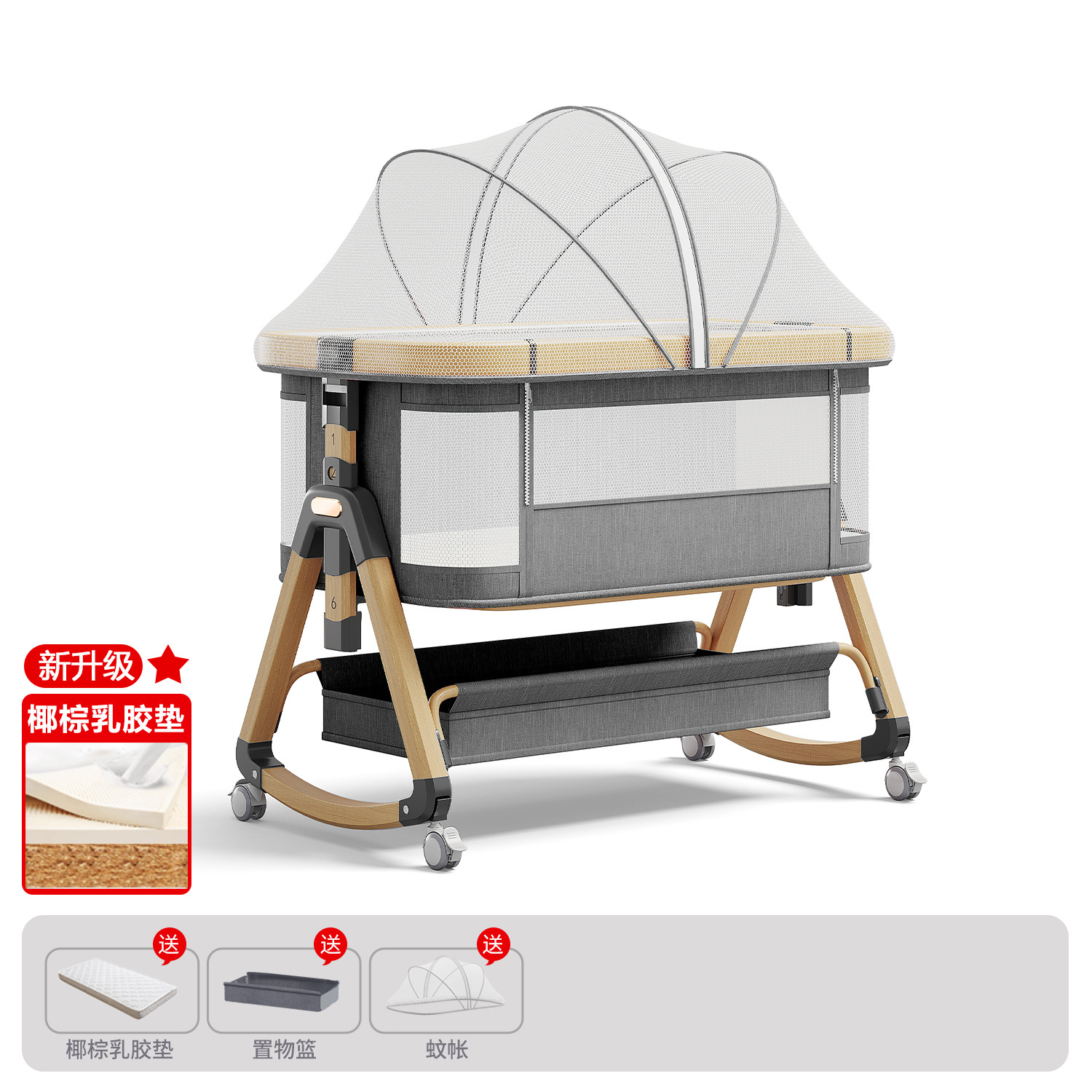 Cama de aleación de aluminio móvil portátil cuna cama plegable multifuncional bb cama recién nacida cama de empalme