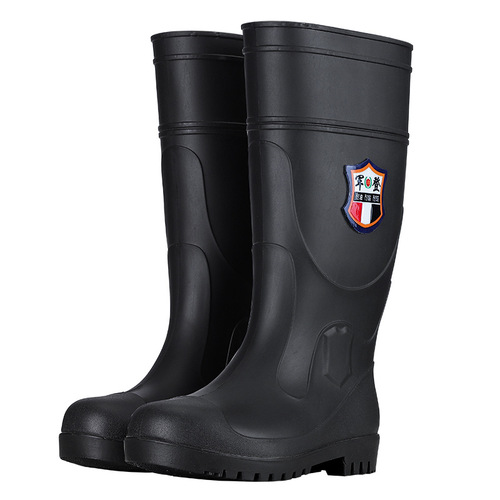 Steel toe and steel sole men's rain boots anti-smash and puncture-proof steel toe toe safety rain boots high-tube insulated welder water shoes wholesale