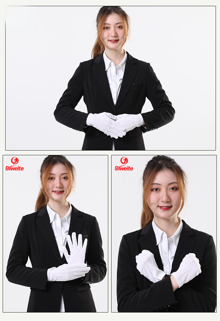 Three-tendon Etiquette Black and White Gloves Men and Women Short Thin Breathable Spring and Summer Review Performance Security Driving Concierge_voghion.com