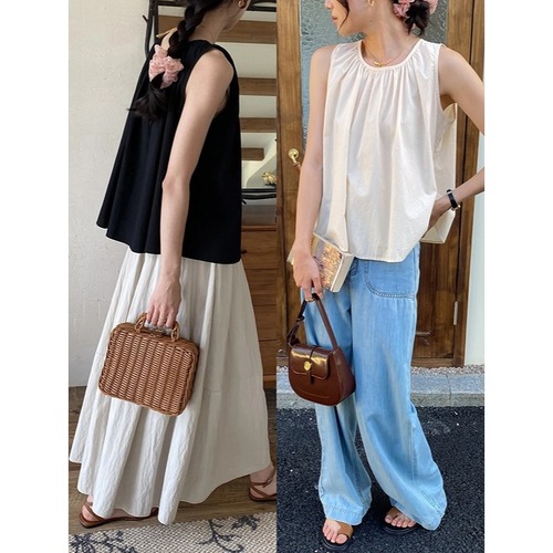 3th Morning Oxygen Summer French Cape A-line Sleeveless Shirt Top