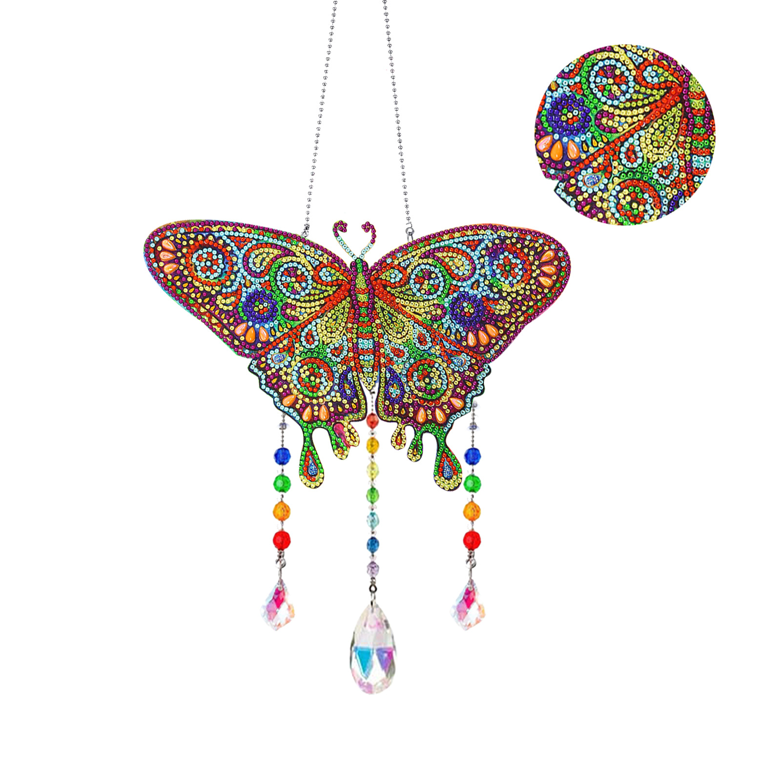 Diamante pintura Amazon transfronteriza DIY adornos de Navidad marca llena de diamantes 5d cristal mariposa diamante pintura viento carillones Decoración