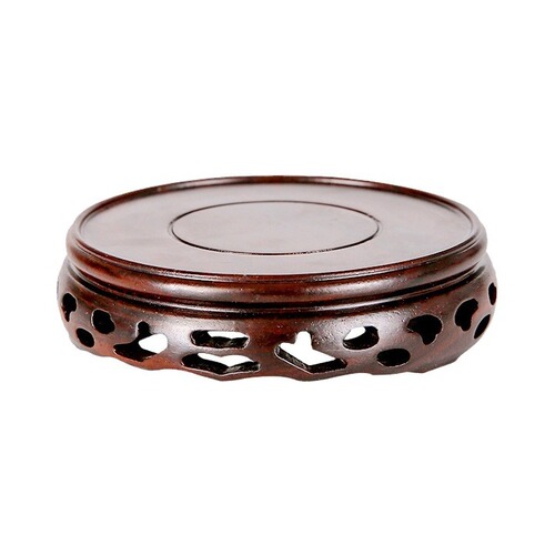 Flower pot mat potted gourd base tray solid wood round jade stone vase fish tank Buddha statue bottom bracket
