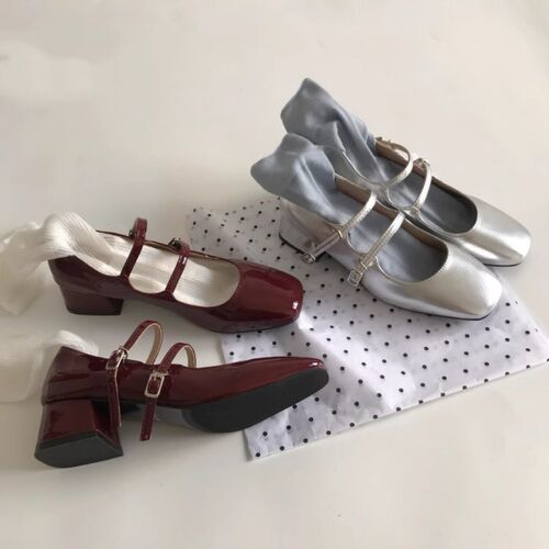 Stylish, versatile, and elegant summer new French noblewoman fashion flat sole pumps with high heels, making you look taller and slimmer Mary Jane shoes