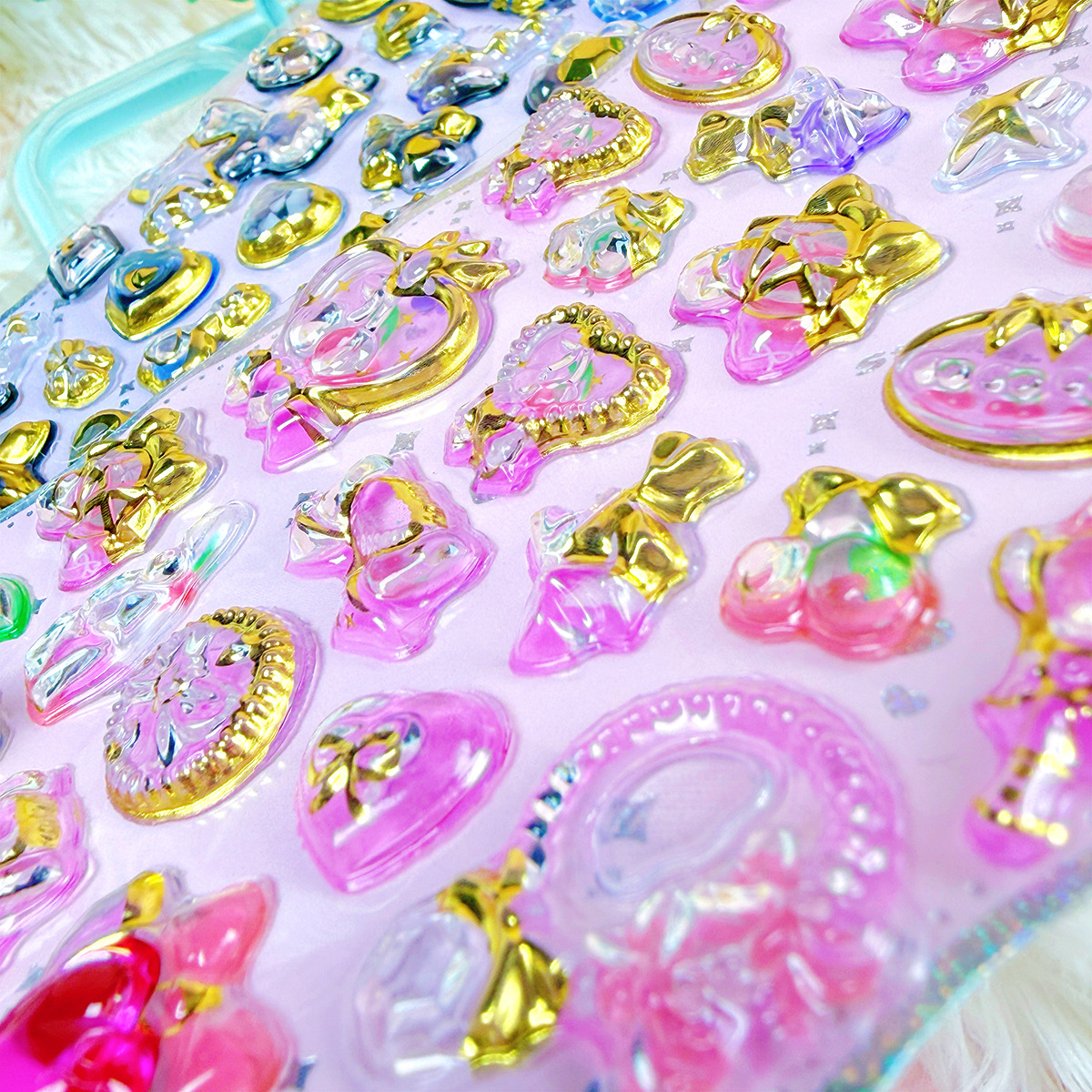 Embalaje exquisito estampado punto taladro sólido pegatinas de dibujos animados para niños decoración diy	Creativo 3D estereotipo en relieve stickers