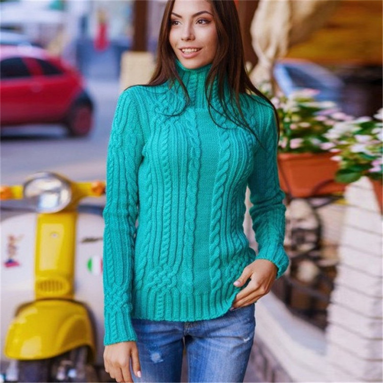 Suéter de Moda para Mujer, Cuello Alto, Ajustado, Otoño-Invierno 2024, Nuevo en Amazon y eBay, Comercio Electrónico Transfronterizo