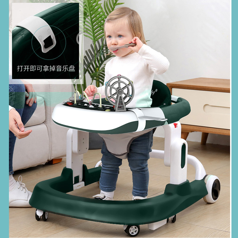Andador Multifuncional en Forma de U para Bebé de Plástico, Antivuelco con Música