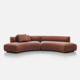 意式极简圆弧形布艺沙发北欧异形设计师款休闲美容院沙发模块组合