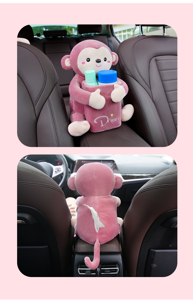 Creative Car Tissue Box Trash Can Two-in-One Cute Car Armrest Box Paper Box Internet Popular Car Interior Decoration