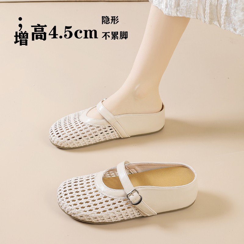 2026玛丽珍拖鞋芭蕾舞鞋女厚底镂空夏季新款凉鞋女渔网鞋鞋网面鞋