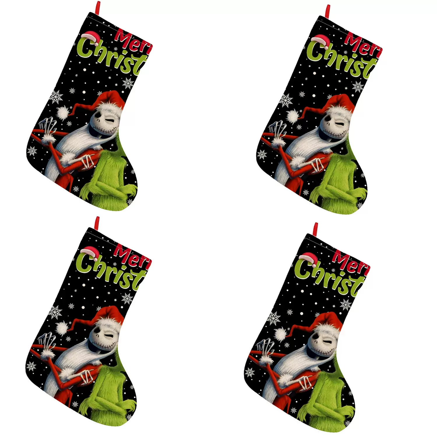 跨境圣诞袜图案来图设计糖果袋礼品袋圣诞树壁炉挂件装饰品