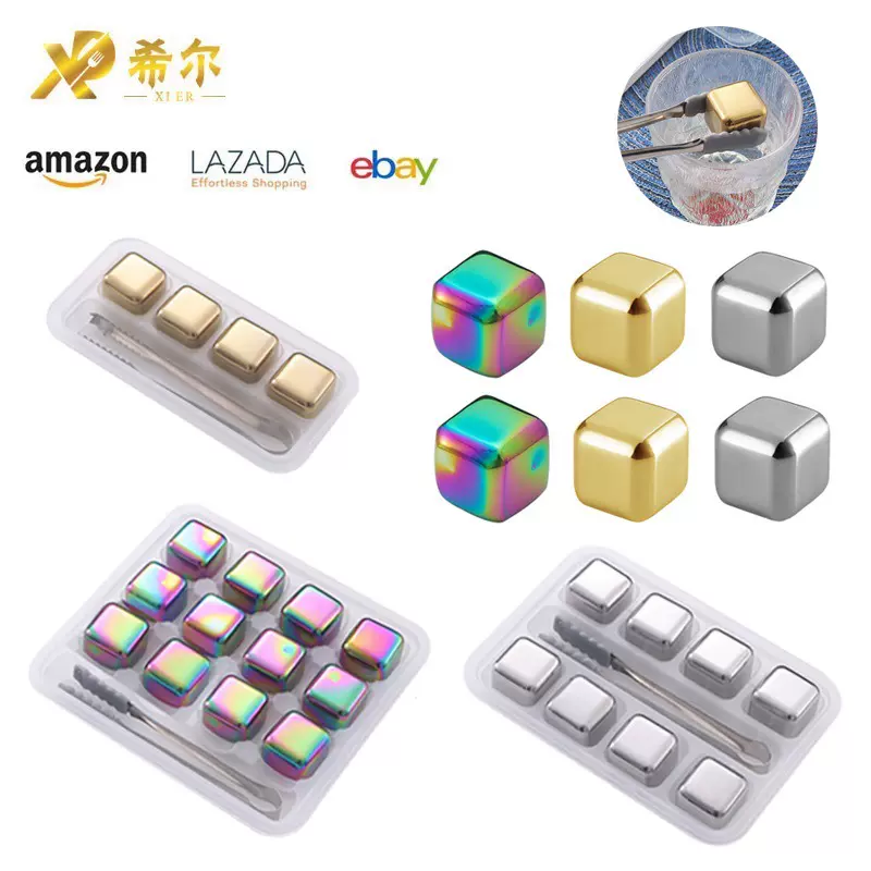 定制304不锈钢冰块啤酒洋酒饮料速冻冰酒石重复使用酒店冰镇冰块