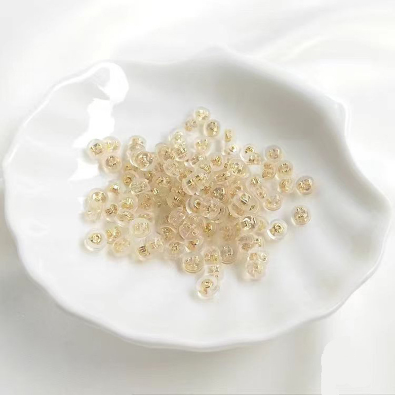 Earring accessories Classification Screw Backs Ear Cap Type 1 Pair Quantity 1 Pair Diameter 5mm 925 Sterling Silver Silica Gel Ear Nuts Earring Accessories