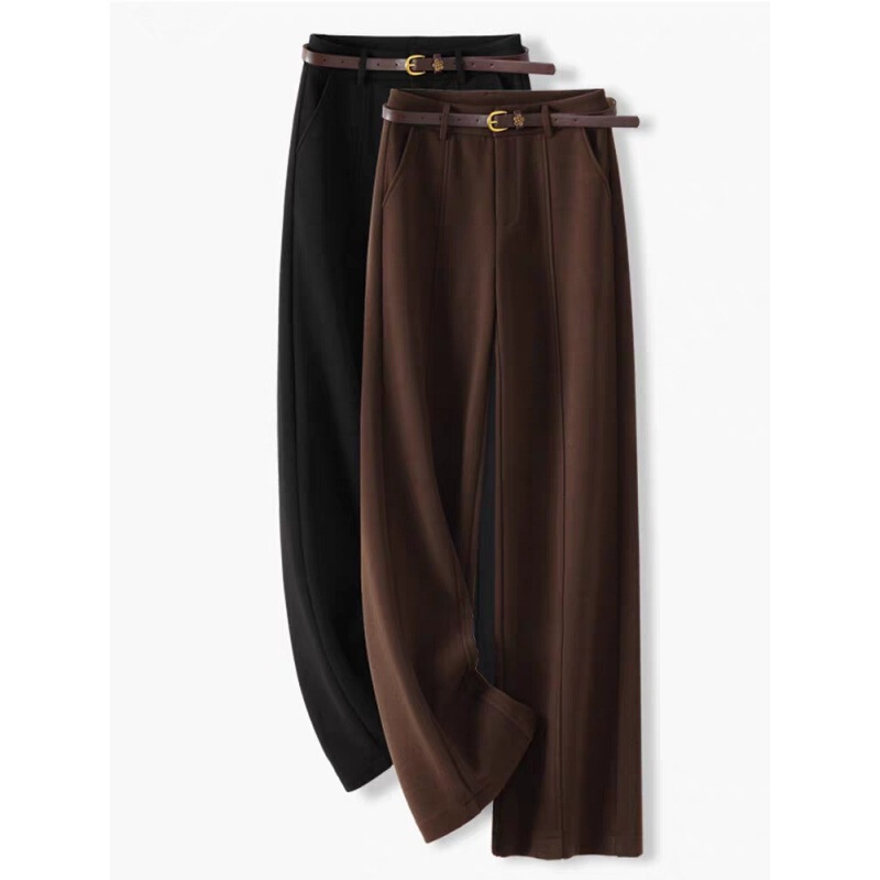 Woolen Narrow Wide-Leg Pants for Women, Autumn and Winter Thickened, Drapey Casual Pants, Versatile Suit Pants, Straight-Leg Pants, Others Woolen Narrow Wide-Leg Pants for Women, Autumn and Winter Thickened, Drapey Casual Pants, Versatile Suit Pants, Straight-Leg Pants, Others
