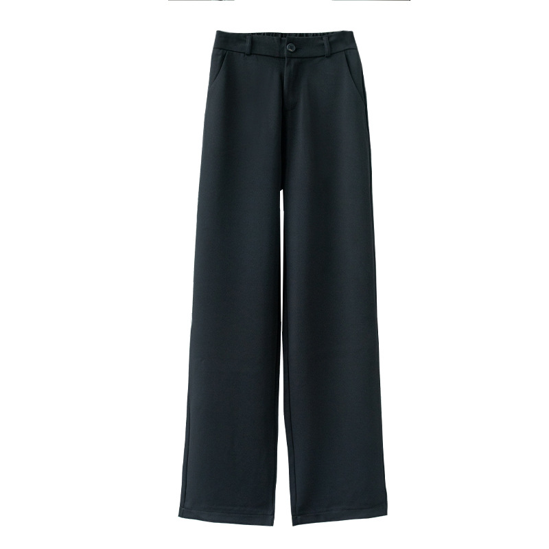 Black Wide Leg Pants Women's Pants Spring and Summer High Waist Dosing Narrow Version Straight Pants Small Casual Western Pants Summer